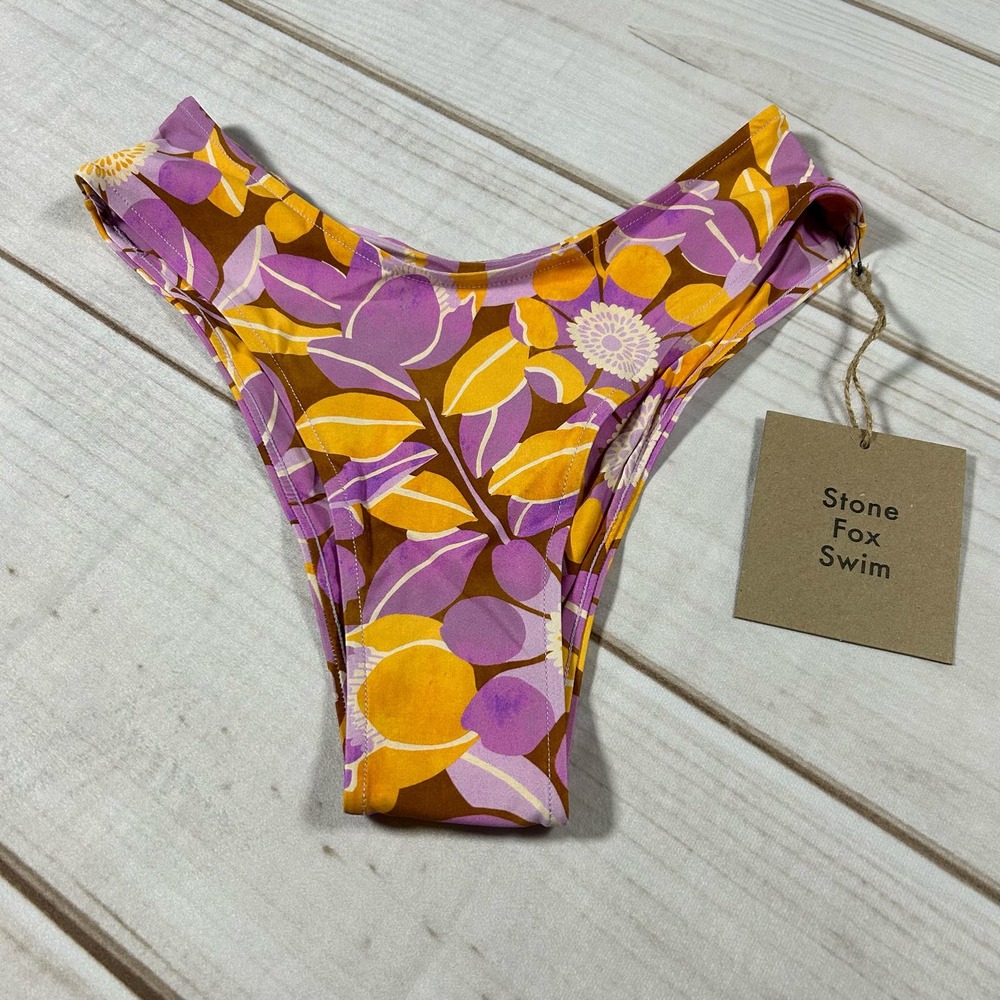 Stone Fox‎ Nola Bikini Bottom - Retro Bloom - Small - New With Tags